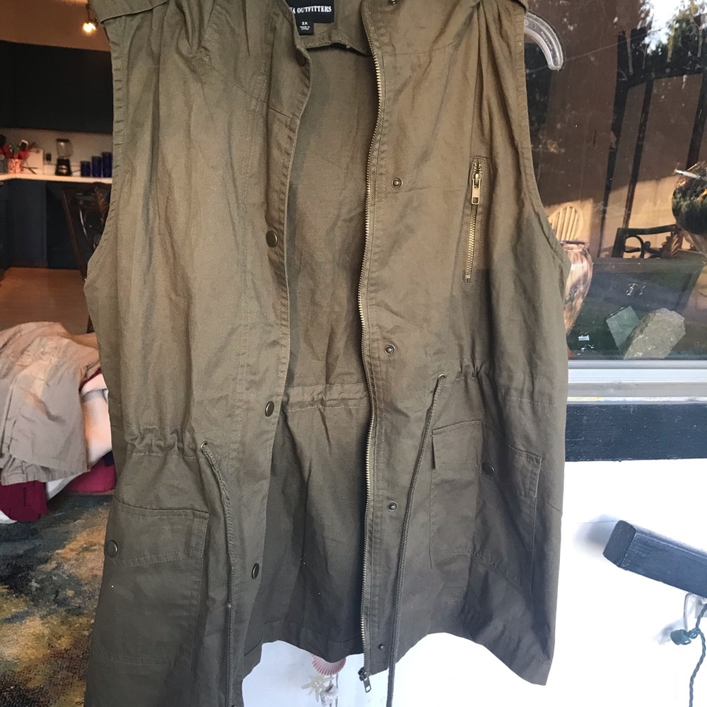 Olive Green Zenana outfitters Vest.  Size 2x
